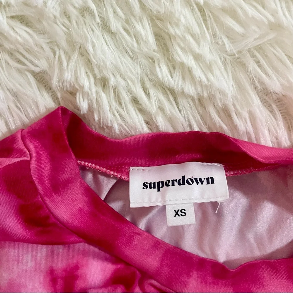 SOLD Superdown Maureen Jersey Pink Tie Dye Fashion Blog Fave Cut Out Bodycon - Picture 5 of 8